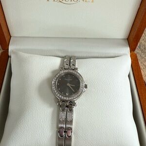 Pequignet Moorea Diamond Bezel Watch Bezel & Band Brushed Steel- Preowned